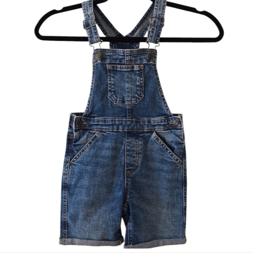 OKIE DOKIE BRAND TODDLER BLUE JEAN OVERALL SHORTS SIZE 4T